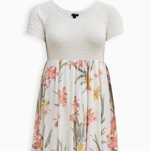 TORRID Mini Challis Smocked Dress